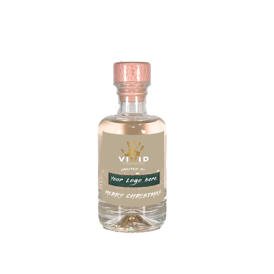 VIVID Dinkelkorn, Im Eichenfass gereift, Spirituose, Korn, 100ml, 0,1L, personalisiertes Etikett