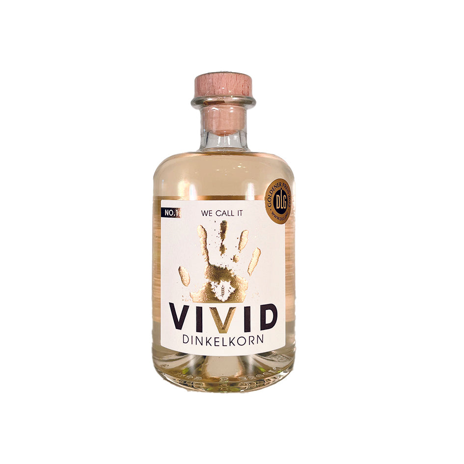 VIVID Dinkelkorn, Im Eichenfass gereift, Spirituose, Korn, 500ml, 0,5L